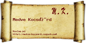 Medve Kocsárd névjegykártya